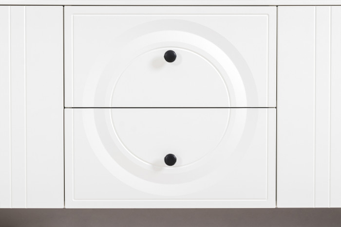 Валенсия Гостиная № 077, ЛДСП белый шагрень/МДФ белый шагрень