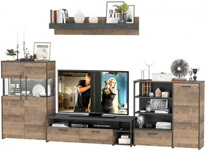 Трувор Гостиная 053, дуб гранж песочный/интра