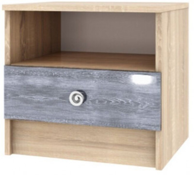 Мадлен тумба прикроватная дуб сонома/МДФ дуб шале серебро