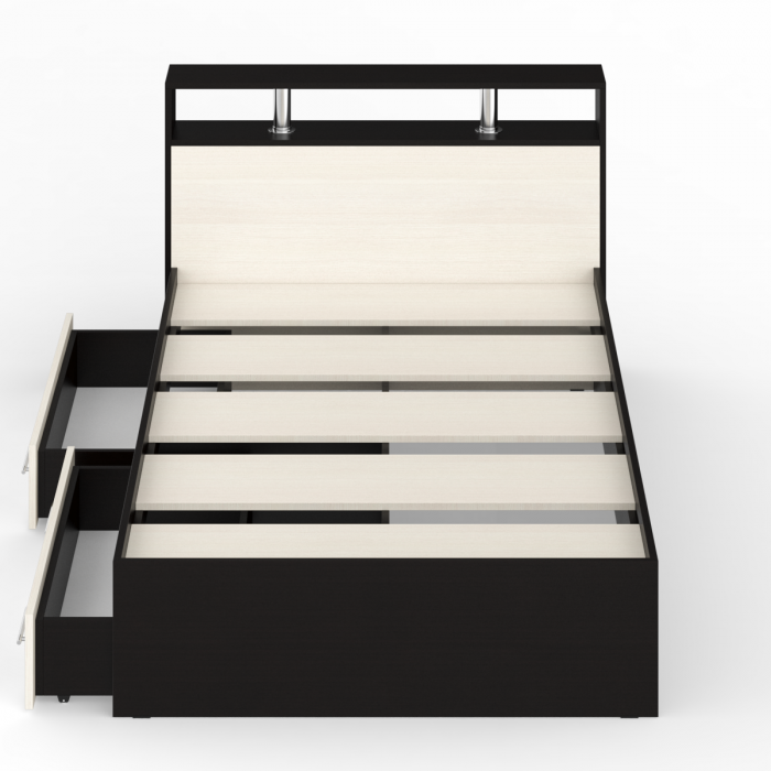 Камелия Кровать с ящиками 1200, венге/дуб лоредо