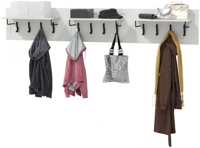 Остин 15.12 Вешалка + 15.12 Вешалка + 15.12 Вешалка, белый шагрень