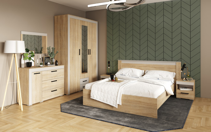 Модульная спальня "Адель" - Дуб сонома/Кашемир
