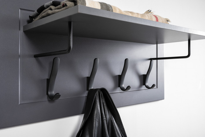 Остин 15.12 Вешалка + 15.12 Вешалка + 15.12 Вешалка, белый шагрень/серый графит