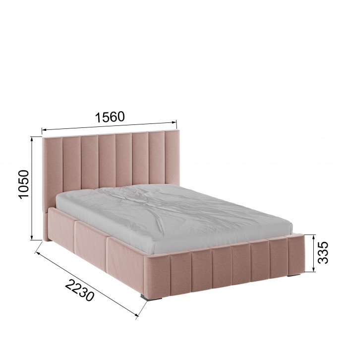 Нега Кровать интерьерная 140 пыльная роза, ортопед