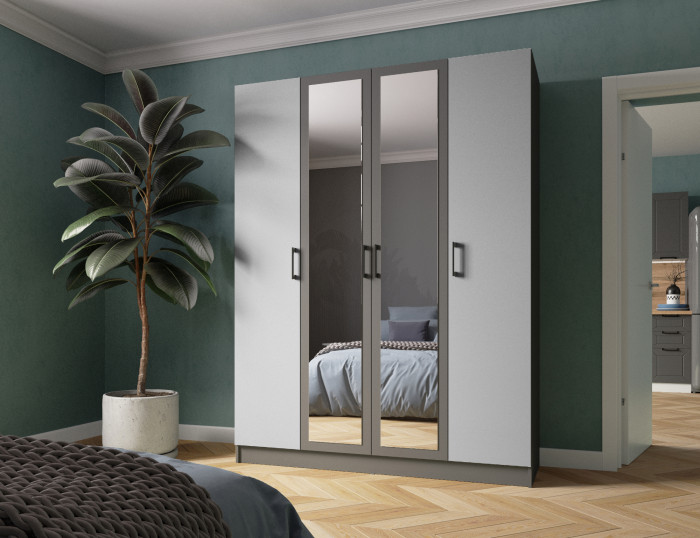 Шкаф Вегас 1600, Графит серый/Камень серый