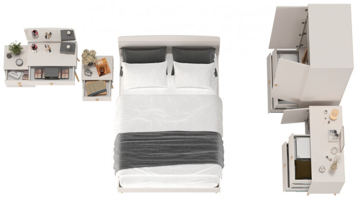 Афина Спальня 24-1400, кашемир серый