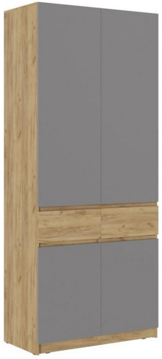 Модульная прихожая Роджинамиф, композиция 2 (Графит, Дуб Крафт Золотой)