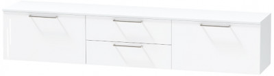 Тумба-4 под ТВ подвесная "Иннэс-7", Белый/Белый глянец