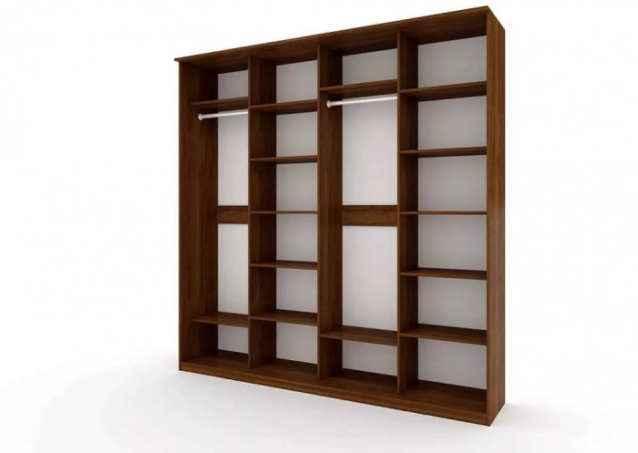 Шкаф купе Модерн 2362х600 4-х дверный 4-х секционный зеркальный с пескоструем №4 венге