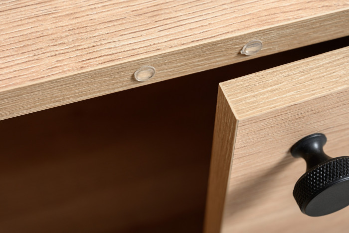 Брюс Стол письменный 12.157 + Комод 16.233, цвет чёрный/Battle rock Santiago/столешница МДФ ель карпатская, 243,4х62,6(38,3)х75(85,6) см., ун. сб.