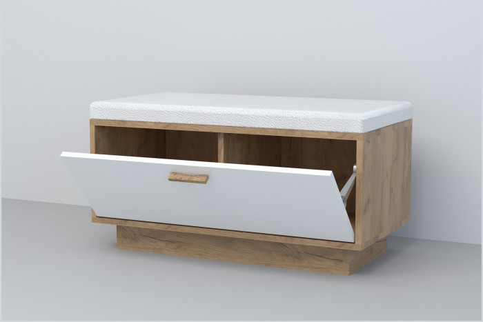 Модульная прихожая ЭГО 1 (Белый глянец/Бетон Светлый)