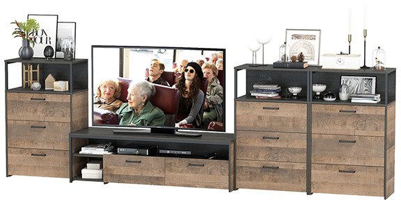 Трувор Гостиная 108, дуб гранж песочный/интра