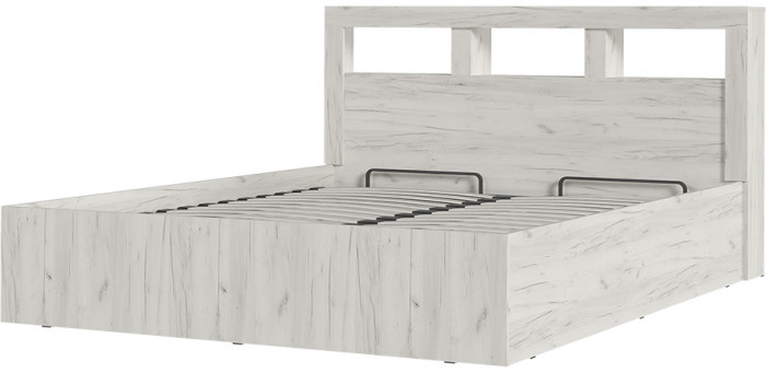 Гранд кровать 1,6 (1.672х0,950х2,210) дуб крафт белый