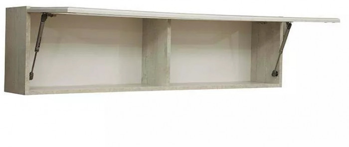 Полка навесная Сохо 32.18 бетон белый/бетон патина