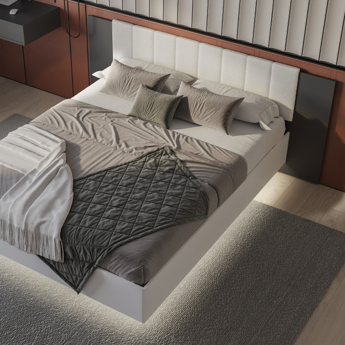 Кровать Шарм КР-18 160х200, настил,Графит, Белый