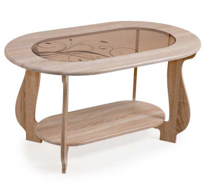 Стол журнальный СЖ-21 с рисунком Р4 дуб сонома