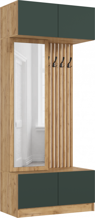 Модульная прихожая Роджинамиф, Дуб крафт/Изумрудный