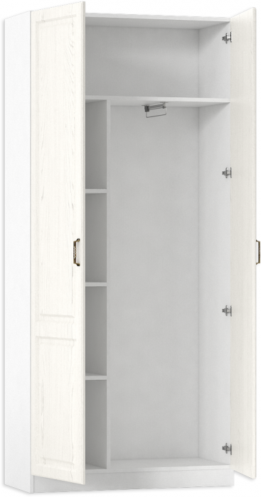Ливерпуль Шкаф для одежды, цвет ясень ваниль/белый, ШхГхВ 100х41,4х220,3 см., подходит карниз 1000 #1650021