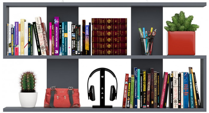 Мори Полка 1200, цвет графит, ШхГхВ 120х21х64,8 см., универсальная сборка