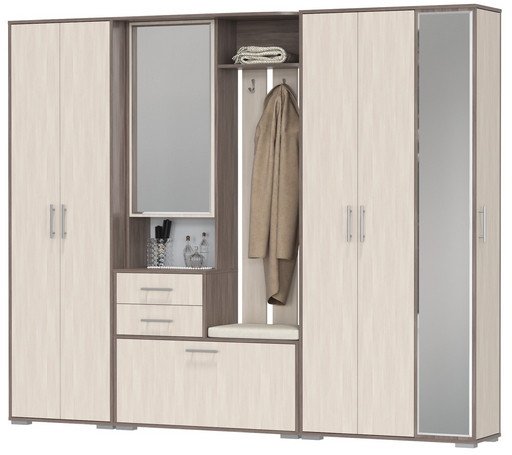 Прихожая Домино 6, бодега тёмный/бодега светлый