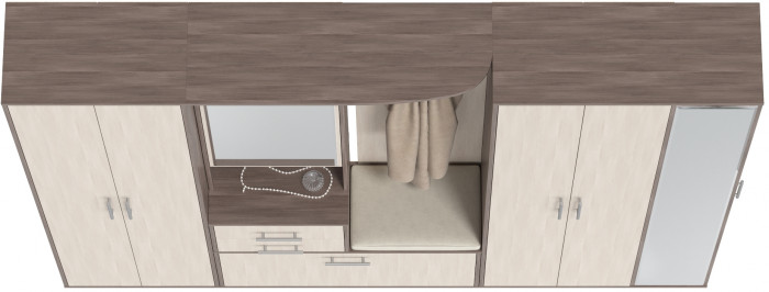 Прихожая Домино 6, бодега тёмный/бодега светлый