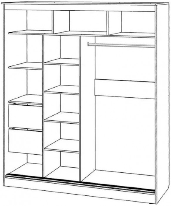 Шкаф-купе Элегант 1 2000 (Дуб Сонома)