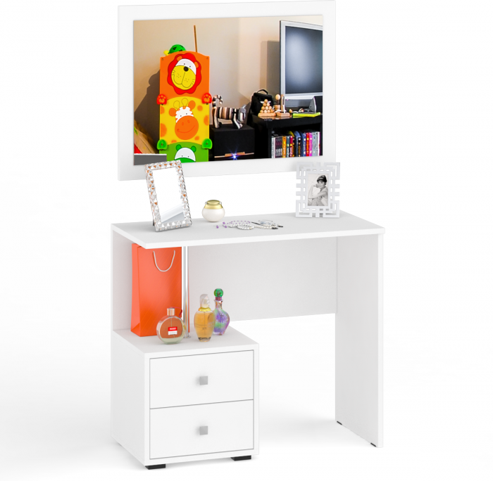 Камелия Стол косметический + Зеркало, белый