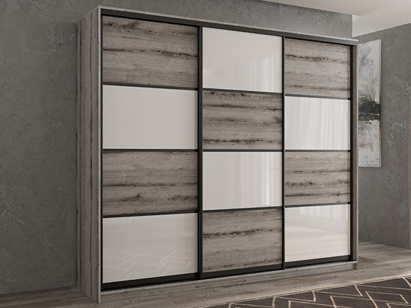 Шкаф-купе Кааппи 14 Эвок Окаменелый 210х60х230 см