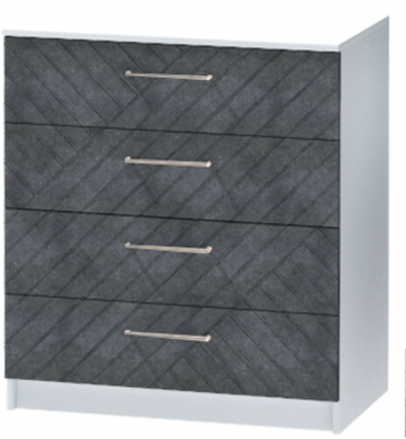 Комод №1 "Иннэс-7", Белый/Бетон графит