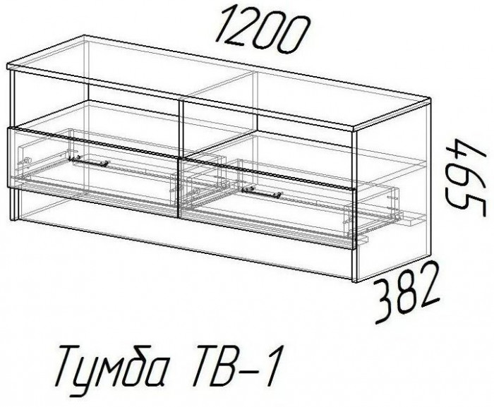 Тумба TV1 Эра, Венге/лоредо
