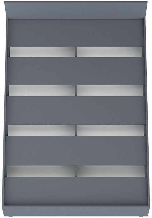 Мори Кровать 1400, цвет графит, ШхГхВ 143,5х203,5х70 см., сп.м. 1400х2000 мм., без матраса, основание есть