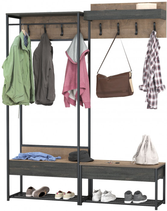 Трувор Прихожая 213, цвет дуб гранж песочный/интра, ШхГхВ 160х36,6х194,2 см., универсальная сборка