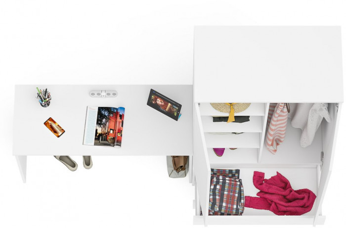 Мори письменный стол МСП1200.1 + Шкаф МШ900.1, белый