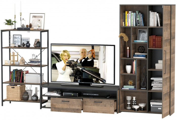 Трувор Гостиная 070, дуб гранж песочный/интра