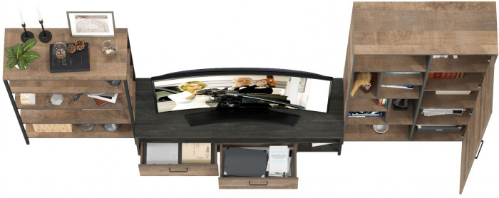 Трувор Гостиная 070, дуб гранж песочный/интра