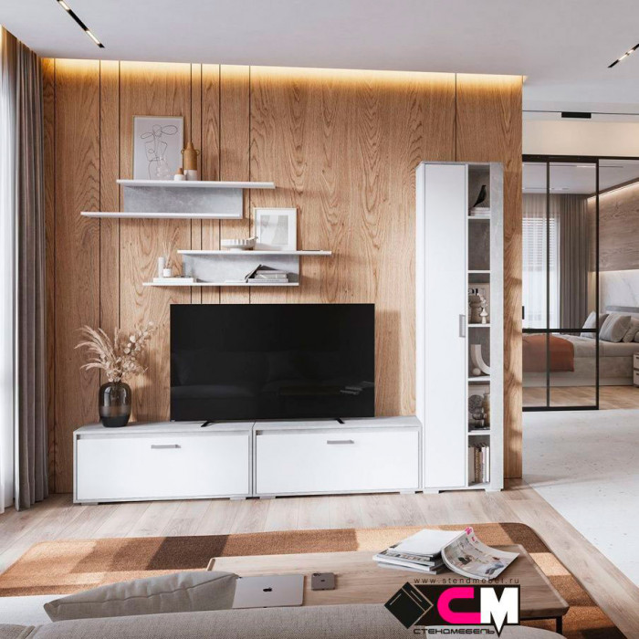 Денвер ПЛ-01 Полка (1110х210х210) ателье светлый/белый