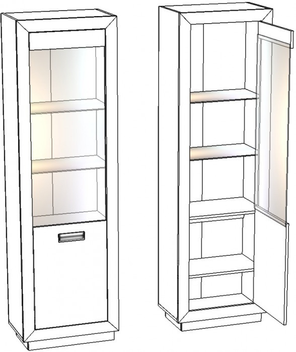 Шкаф-витрина (правое исп.) 