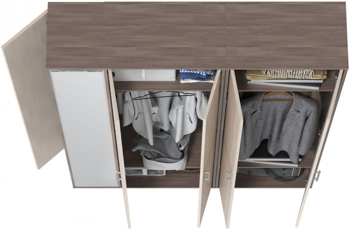 Прихожая Домино-мини + Шкаф для одежды Домино, бодега тёмный/бодега светлый