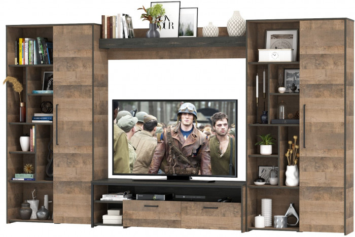 Трувор Гостиная 075, дуб гранж песочный/интра