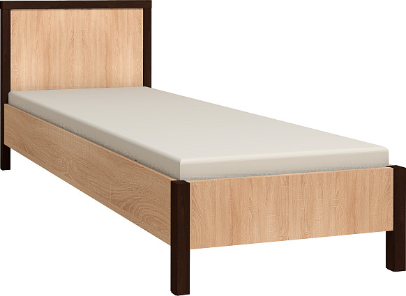 Кровать с ортопедическим основанием (дерево) 90х200 Bauhaus 5, дуб