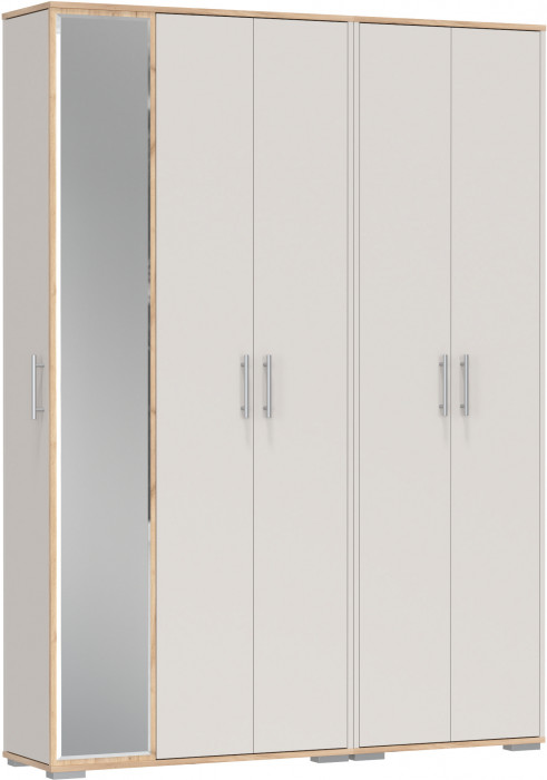 Прихожая Домино-мини + Шкаф для одежды Домино, дуб крафт золотой/кашемир серый