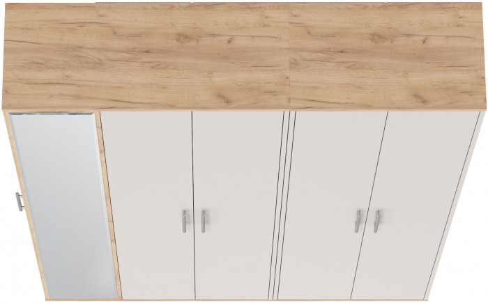 Прихожая Домино-мини + Шкаф для одежды Домино, дуб крафт золотой/кашемир серый