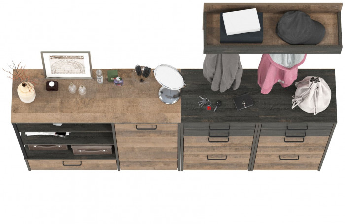 Трувор Прихожая 156, дуб гранж песочный/интра