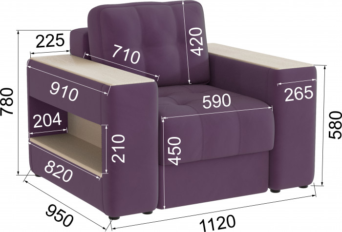 Кресло Доро, Винный/Клен кремовый МДФ