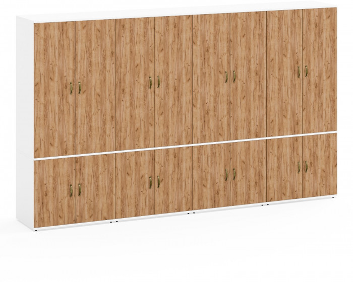 Лидер-8 Шкаф МД 19Б 4 шт., белый шагрень/крафт золото