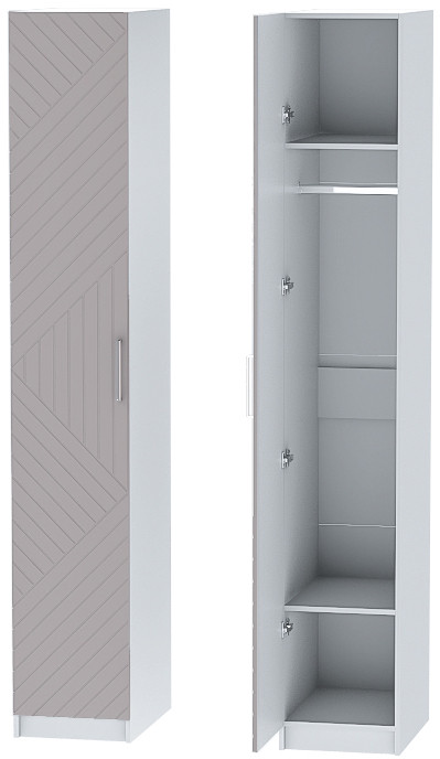 Шкаф-пенал №1 "Иннэс-7" - Белый/Грэй софт