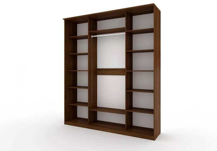 Шкаф купе Модерн 2076х600 3-х дверный 3-х секционный зеркальный с пескоструем №1 венге