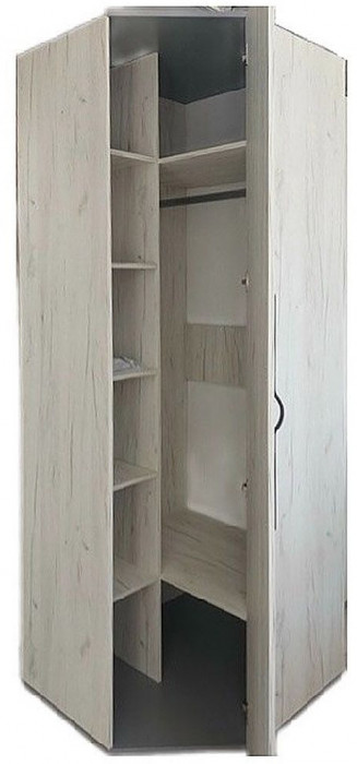 Бастион Шкаф угловой Дуб Крафт белый / Серый шифер