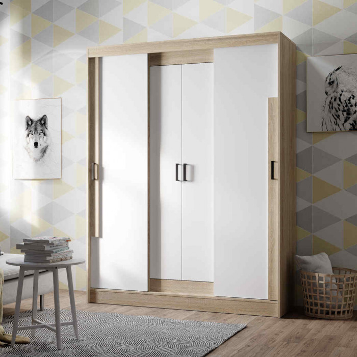 Шкаф-купе "Смарт" ШКК-06 Дуб сонома/белый