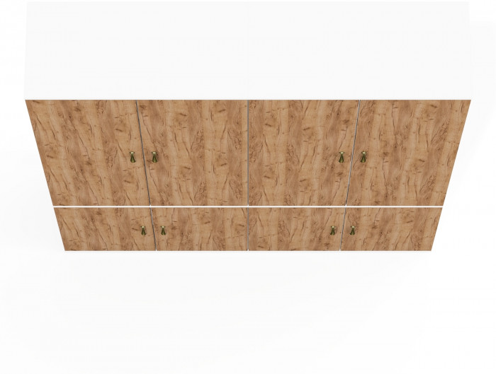 Лидер-8 Шкаф МД 20Б 2 шт., белый шагрень/крафт золото